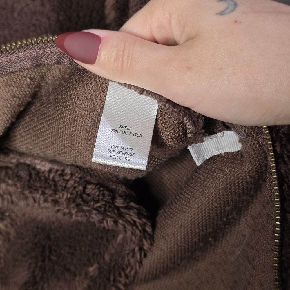Lauren James Co Fleece Womens Quarter Zip Sherpa Pullover Brown S Preppy cozy - Picture 6 of 11